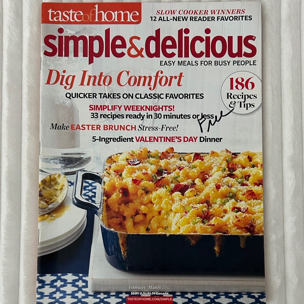 Free w/ Purchase February / March 2013 Taste of Home Magazine Simple & Delicious